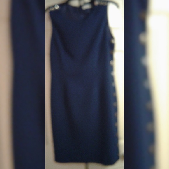 Calvin Klein Dresses & Skirts - CALVIN KLEIN BLUE WITH SILVER BUTTONS ON SIDE